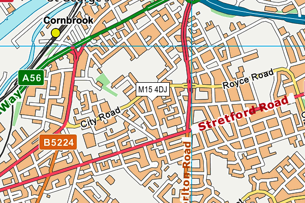 M15 4DJ map - OS VectorMap District (Ordnance Survey)