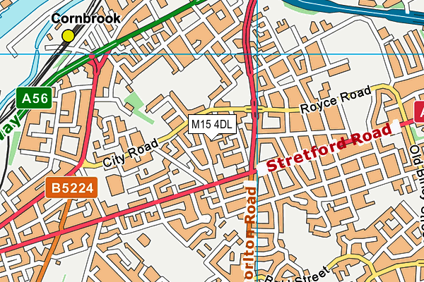 M15 4DL map - OS VectorMap District (Ordnance Survey)