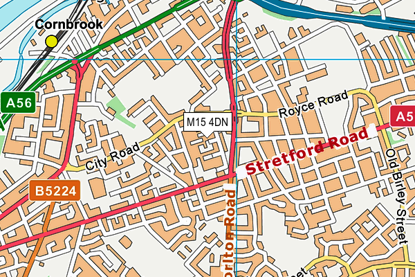 M15 4DN map - OS VectorMap District (Ordnance Survey)