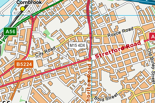 M15 4DX map - OS VectorMap District (Ordnance Survey)