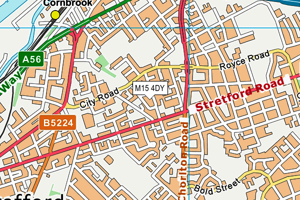 M15 4DY map - OS VectorMap District (Ordnance Survey)