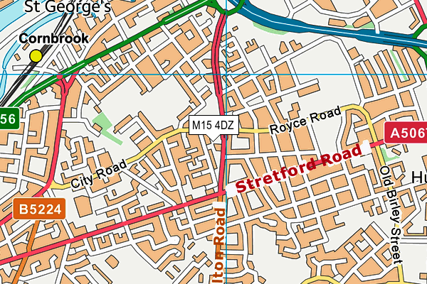 M15 4DZ map - OS VectorMap District (Ordnance Survey)