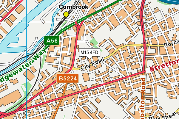 M15 4FD map - OS VectorMap District (Ordnance Survey)