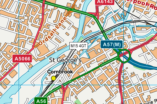 M15 4GT map - OS VectorMap District (Ordnance Survey)