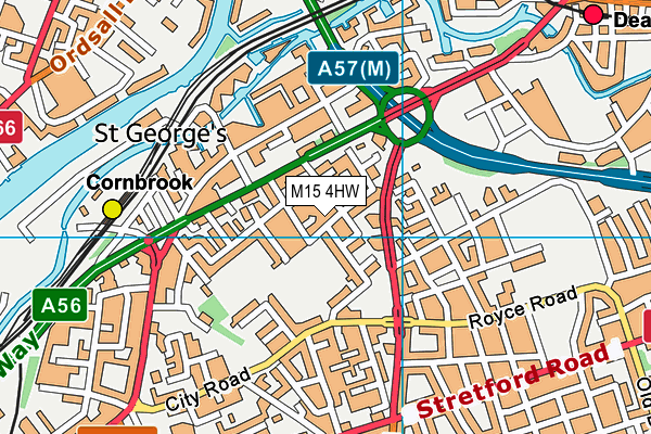 M15 4HW map - OS VectorMap District (Ordnance Survey)