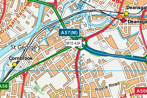 M15 4JA map - OS VectorMap District (Ordnance Survey)