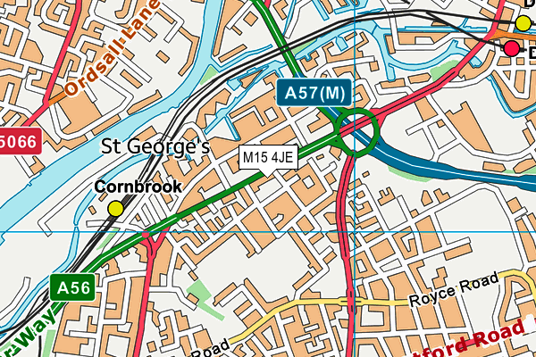 M15 4JE map - OS VectorMap District (Ordnance Survey)