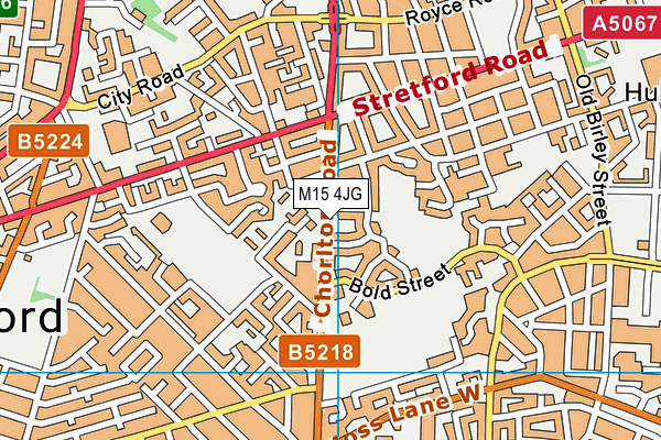 M15 4JG map - OS VectorMap District (Ordnance Survey)