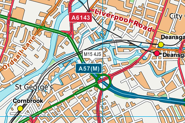 M15 4JS map - OS VectorMap District (Ordnance Survey)