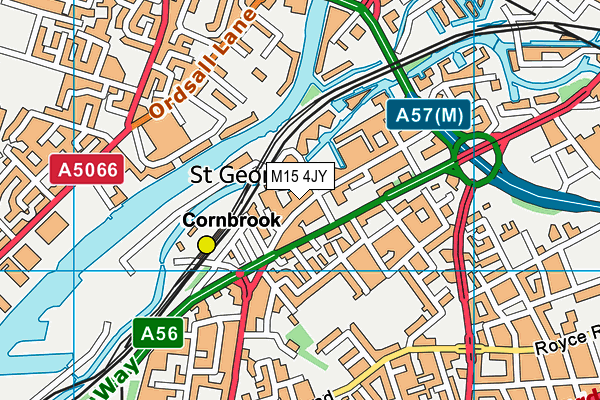 M15 4JY map - OS VectorMap District (Ordnance Survey)