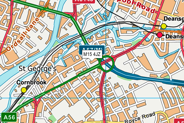 M15 4JZ map - OS VectorMap District (Ordnance Survey)