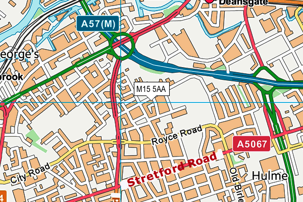 M15 5AA map - OS VectorMap District (Ordnance Survey)