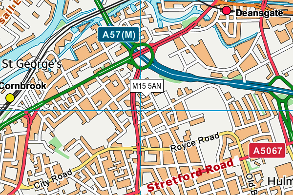 M15 5AN map - OS VectorMap District (Ordnance Survey)