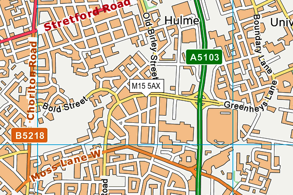 M15 5AX map - OS VectorMap District (Ordnance Survey)