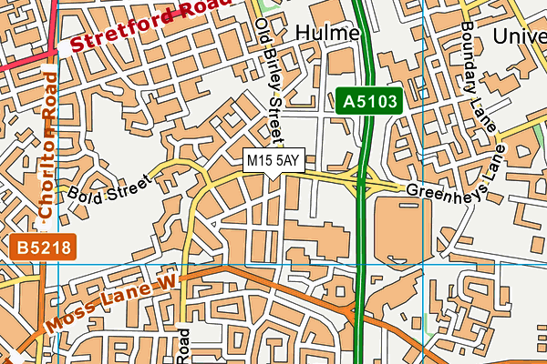 M15 5AY map - OS VectorMap District (Ordnance Survey)