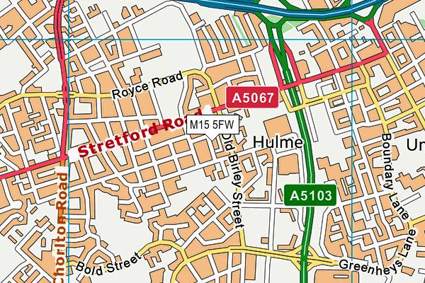 M15 5FW map - OS VectorMap District (Ordnance Survey)