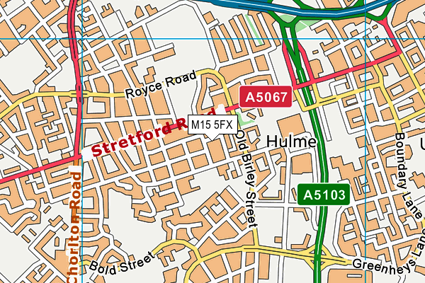 M15 5FX map - OS VectorMap District (Ordnance Survey)