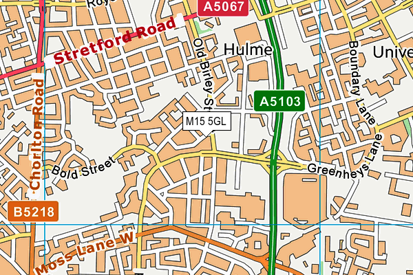 M15 5GL map - OS VectorMap District (Ordnance Survey)