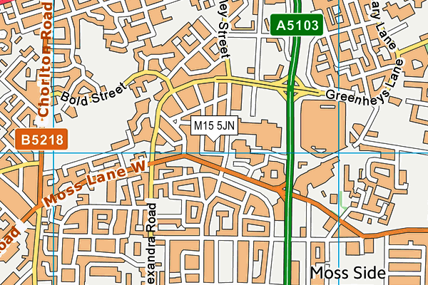 M15 5JN map - OS VectorMap District (Ordnance Survey)