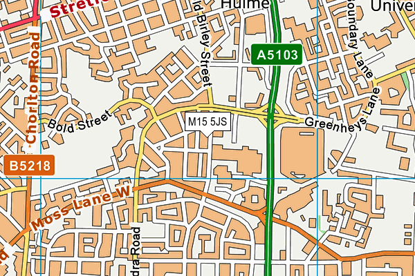 M15 5JS map - OS VectorMap District (Ordnance Survey)