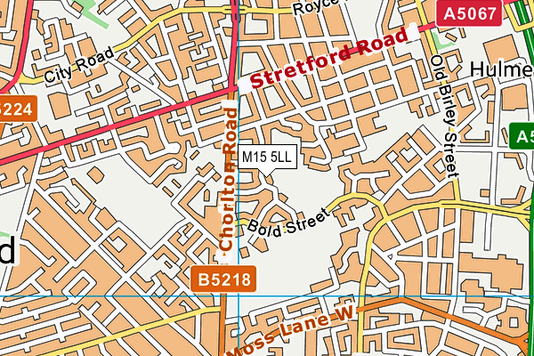 Bold Street Sports Ground map (M15 5LL) - OS VectorMap District (Ordnance Survey)