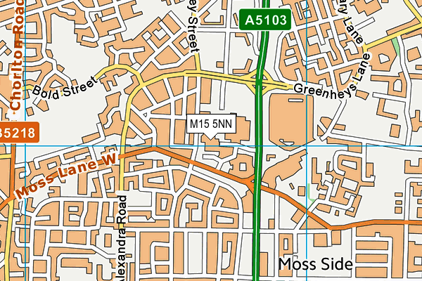 Moss Side Leisure Centre map (M15 5NN) - OS VectorMap District (Ordnance Survey)
