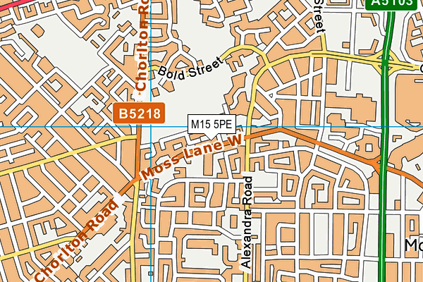 M15 5PE map - OS VectorMap District (Ordnance Survey)