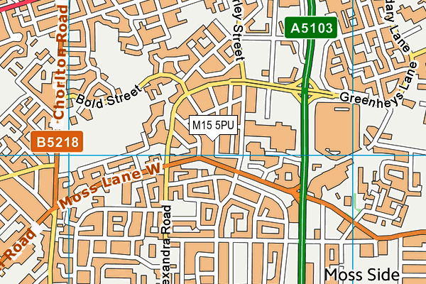 M15 5PU map - OS VectorMap District (Ordnance Survey)