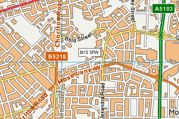 M15 5PW map - OS VectorMap District (Ordnance Survey)