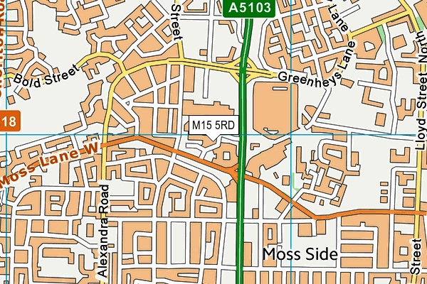 M15 5RD map - OS VectorMap District (Ordnance Survey)