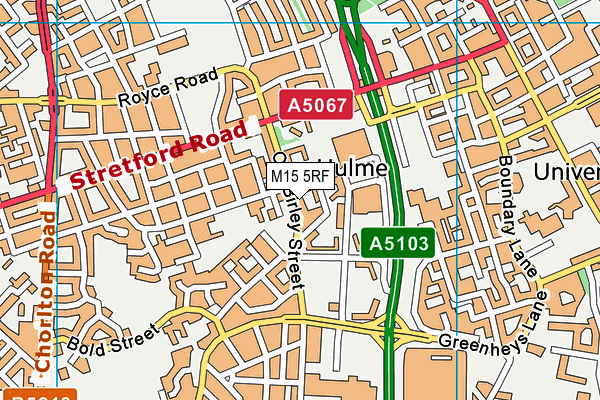 M15 5RF map - OS VectorMap District (Ordnance Survey)