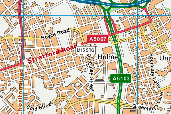 M15 5RG map - OS VectorMap District (Ordnance Survey)