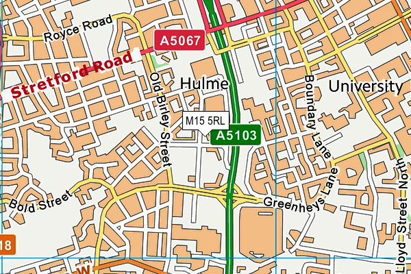 M15 5RL map - OS VectorMap District (Ordnance Survey)