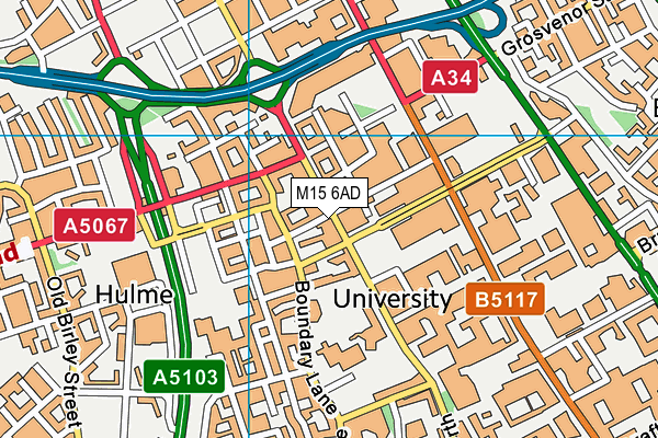 M15 6AD map - OS VectorMap District (Ordnance Survey)