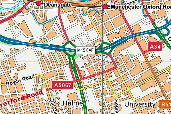 M15 6AF map - OS VectorMap District (Ordnance Survey)