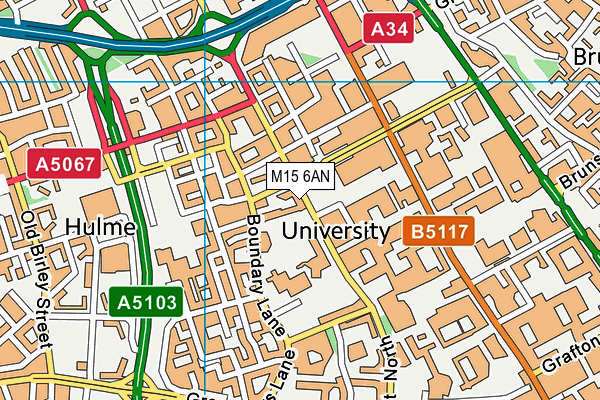 M15 6AN map - OS VectorMap District (Ordnance Survey)