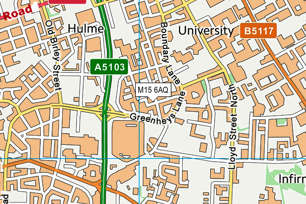 M15 6AQ map - OS VectorMap District (Ordnance Survey)