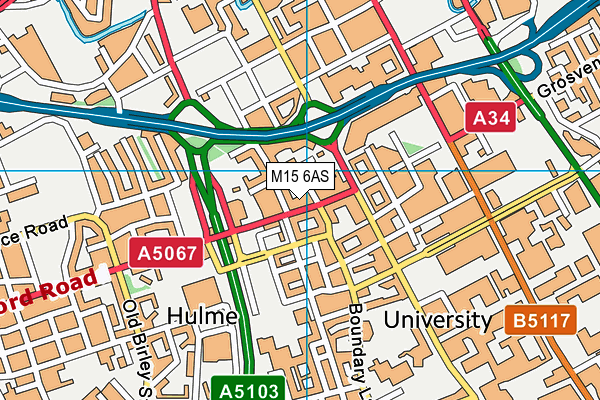 M15 6AS map - OS VectorMap District (Ordnance Survey)