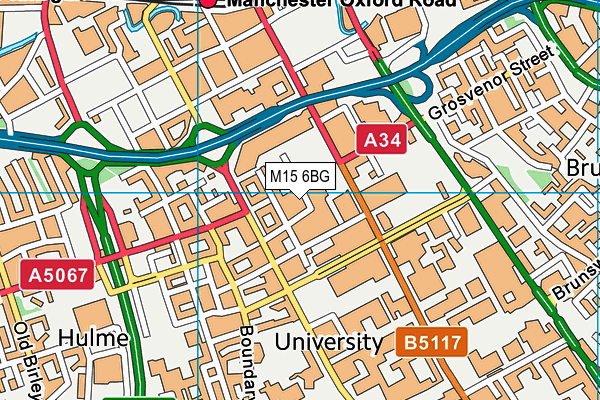 M15 6BG map - OS VectorMap District (Ordnance Survey)