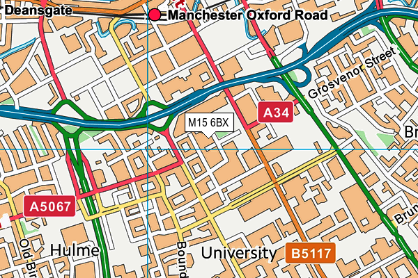 M15 6BX map - OS VectorMap District (Ordnance Survey)