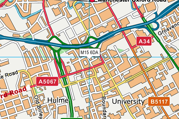 M15 6DA map - OS VectorMap District (Ordnance Survey)