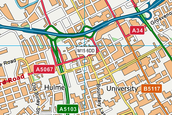M15 6DD map - OS VectorMap District (Ordnance Survey)