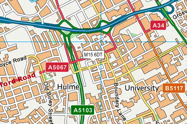 M15 6DT map - OS VectorMap District (Ordnance Survey)