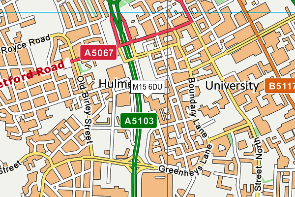 M15 6DU map - OS VectorMap District (Ordnance Survey)