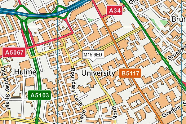 M15 6ED map - OS VectorMap District (Ordnance Survey)