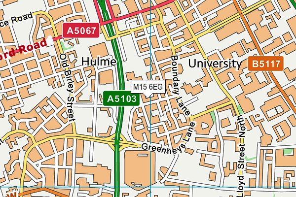 M15 6EG map - OS VectorMap District (Ordnance Survey)