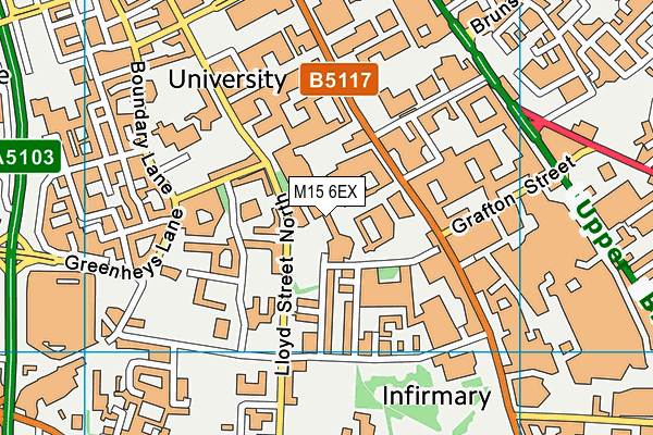 M15 6EX map - OS VectorMap District (Ordnance Survey)