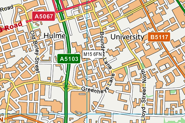 M15 6FN map - OS VectorMap District (Ordnance Survey)