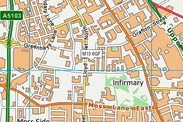 M15 6GF map - OS VectorMap District (Ordnance Survey)