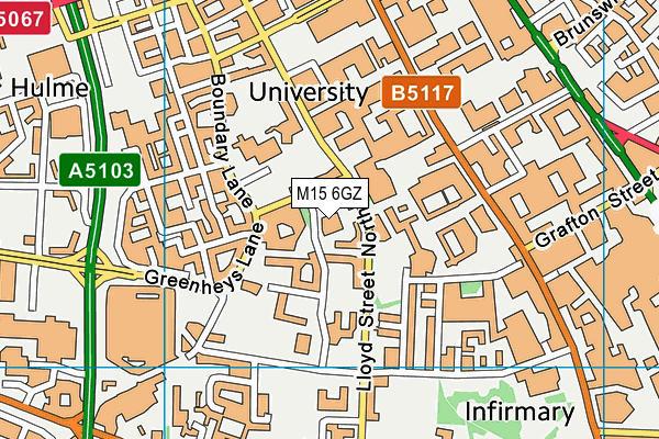 M15 6GZ map - OS VectorMap District (Ordnance Survey)